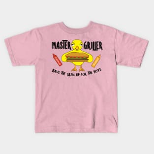 Master Griller Chick Funny Barbecue Design Kids T-Shirt